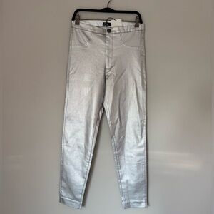 Zara Mid-Rise Metallic Leggings